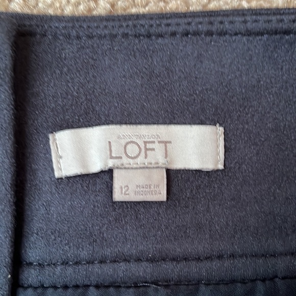 LOFT Navy Faux Suede Skirt - Picture 4 of 8